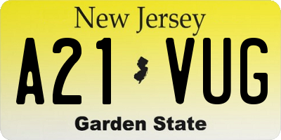 NJ license plate A21VUG