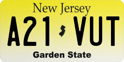 NJ license plate A21VUT