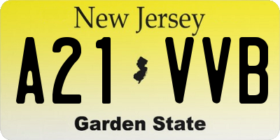 NJ license plate A21VVB