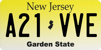 NJ license plate A21VVE