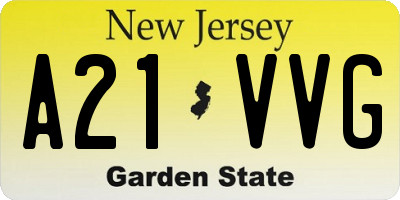 NJ license plate A21VVG