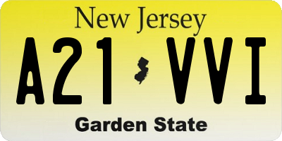 NJ license plate A21VVI