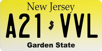 NJ license plate A21VVL