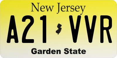 NJ license plate A21VVR