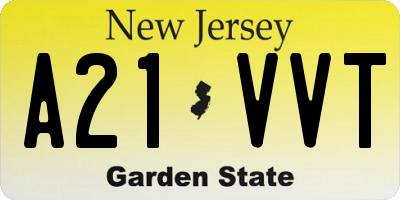 NJ license plate A21VVT