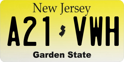 NJ license plate A21VWH