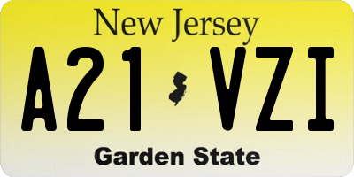 NJ license plate A21VZI