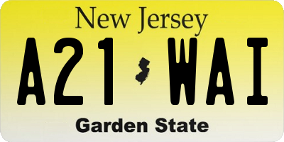 NJ license plate A21WAI