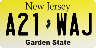 NJ license plate A21WAJ