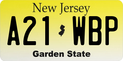 NJ license plate A21WBP