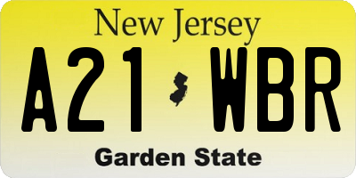 NJ license plate A21WBR