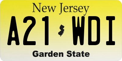 NJ license plate A21WDI