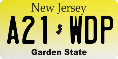 NJ license plate A21WDP