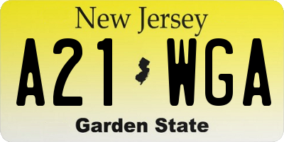 NJ license plate A21WGA