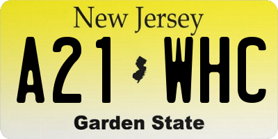 NJ license plate A21WHC