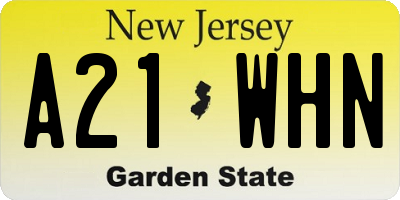 NJ license plate A21WHN
