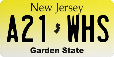 NJ license plate A21WHS