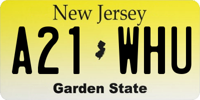 NJ license plate A21WHU