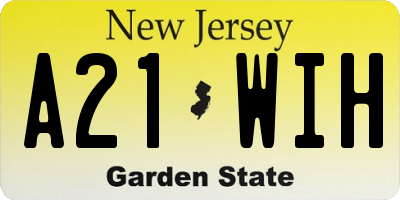 NJ license plate A21WIH