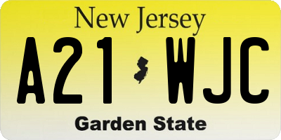 NJ license plate A21WJC