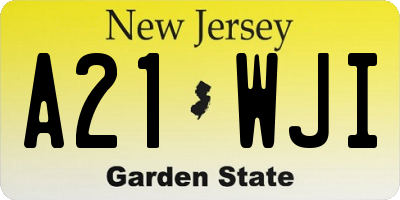 NJ license plate A21WJI