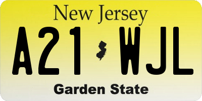NJ license plate A21WJL