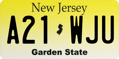 NJ license plate A21WJU