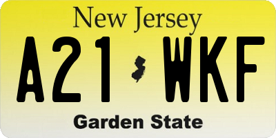NJ license plate A21WKF