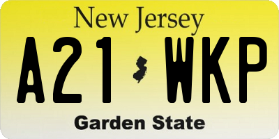 NJ license plate A21WKP