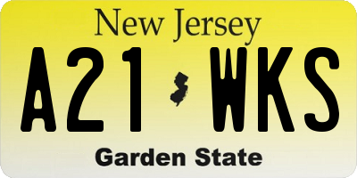 NJ license plate A21WKS