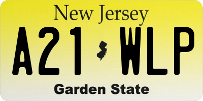 NJ license plate A21WLP