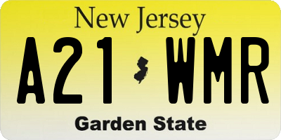 NJ license plate A21WMR