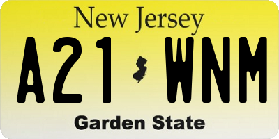 NJ license plate A21WNM