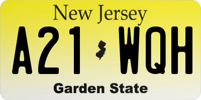NJ license plate A21WQH