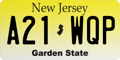 NJ license plate A21WQP
