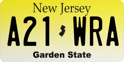 NJ license plate A21WRA