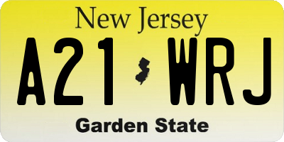 NJ license plate A21WRJ