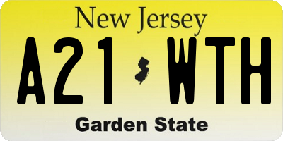 NJ license plate A21WTH