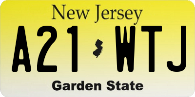NJ license plate A21WTJ
