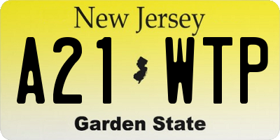 NJ license plate A21WTP