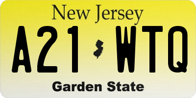 NJ license plate A21WTQ