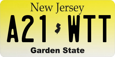 NJ license plate A21WTT