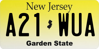 NJ license plate A21WUA