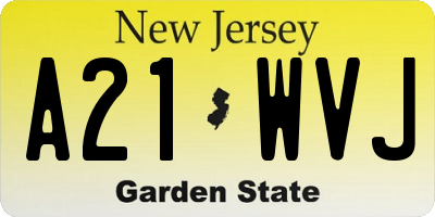 NJ license plate A21WVJ