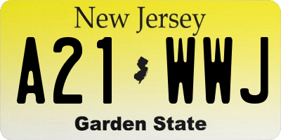 NJ license plate A21WWJ
