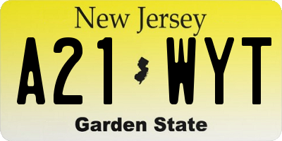 NJ license plate A21WYT
