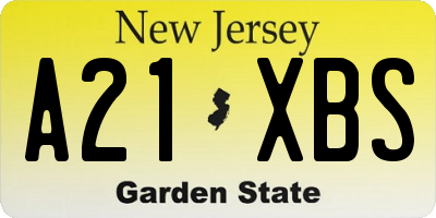 NJ license plate A21XBS