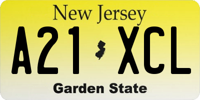 NJ license plate A21XCL