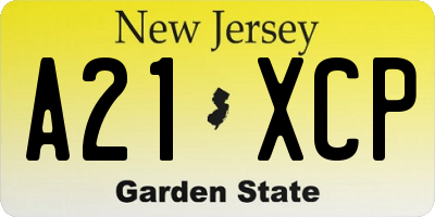 NJ license plate A21XCP