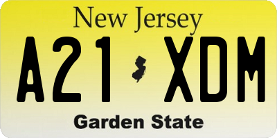 NJ license plate A21XDM